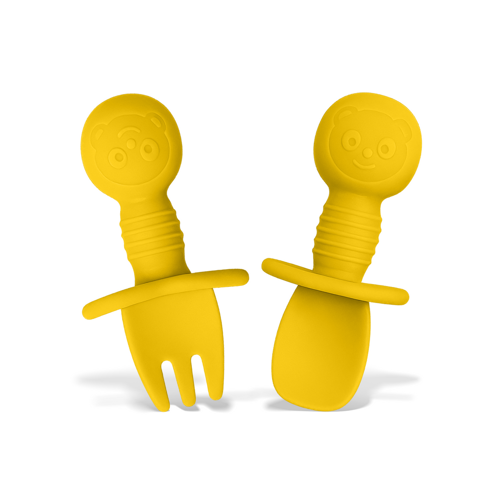 Coloured Mini Silicone Spoon and Fork