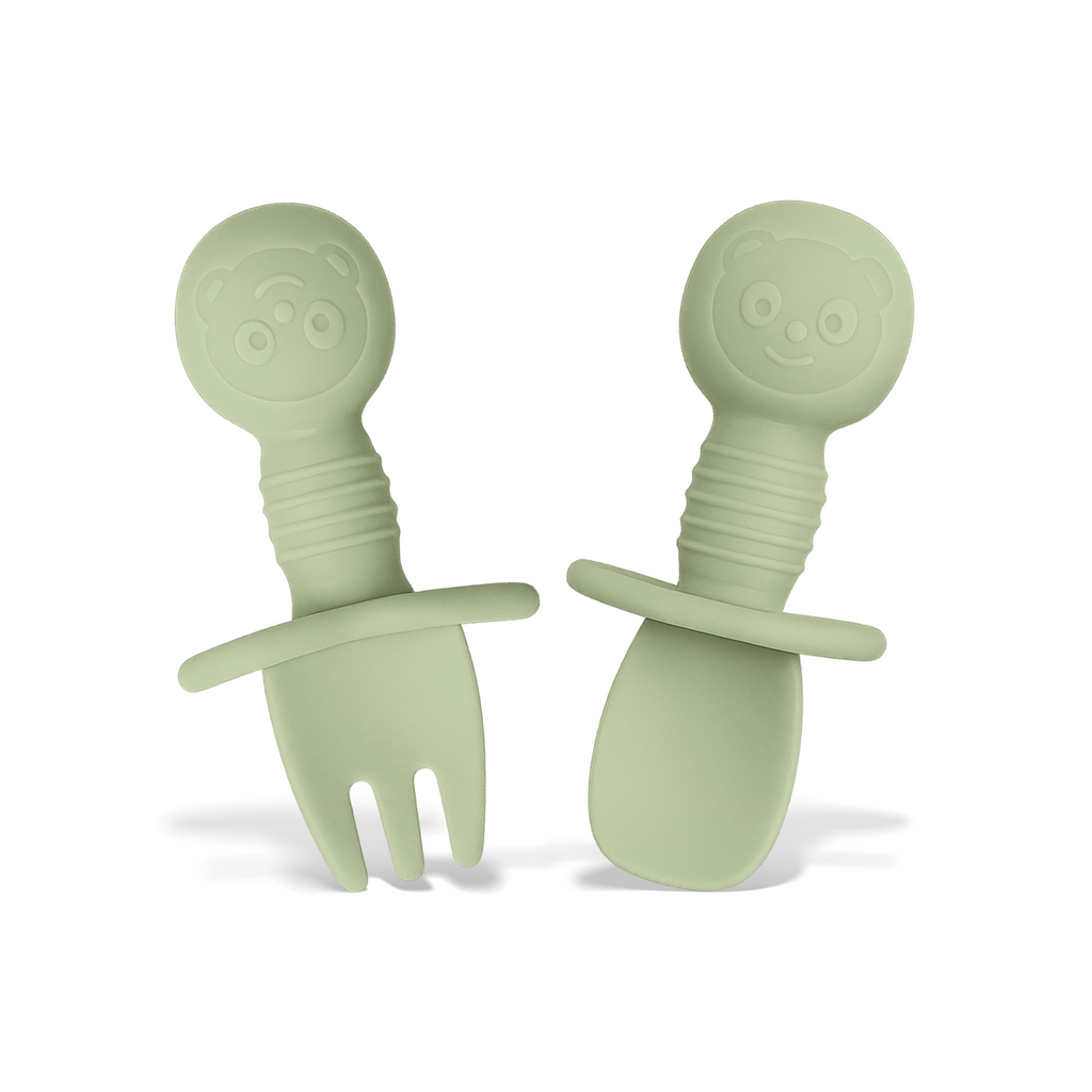 Coloured Mini Silicone Spoon and Fork